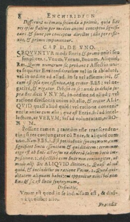 Cap. II. De Uno.