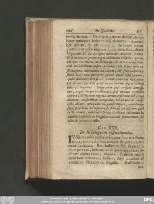 Cap. XXX. De In integrum restitutionibus.