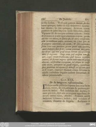 Cap. XXX. De In integrum restitutionibus.
