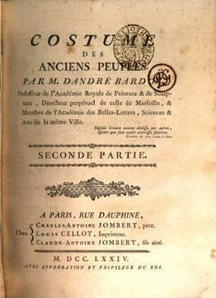 Costume Des Anciens Peuples, 2