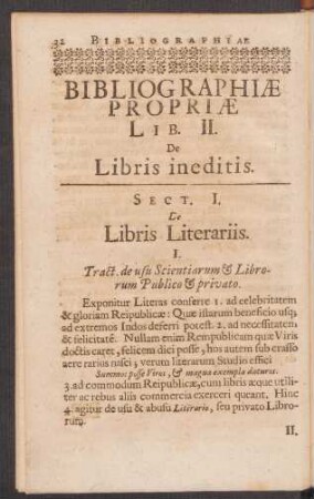Sect. I. De Libris Literariis.