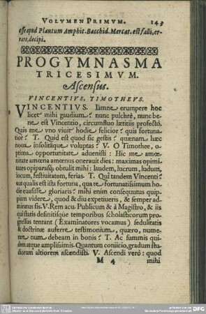 Progymnasma Tricesimum. Ascensus