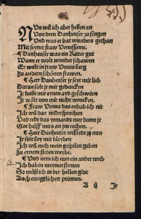 NVn wil ich aber heben an || Von dem Danheuser zu singen ||