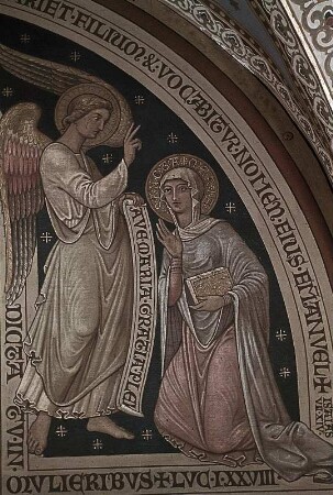 Südwand: Verkündigung an Maria und thronendes Christuskind