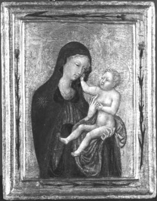 Giovanni, di Paolo (um 1400-1482). Maria mit dem Christuskind. Holz, 31,8 x 24,7 cm, um 1445/1147. Altenburg: Lindenau-Museum 76