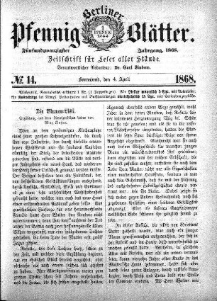 No. 14, Sonnabend, den 4. April