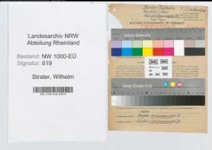 Entnazifizierung Wilhelm Strater, geb. 11.11.1891 (Baeckermeister)