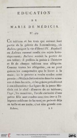 Éducation de Marie de Médicis (No. 479)