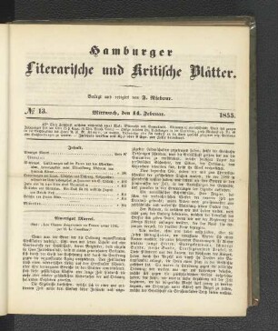 No. 13. 14. Februar 1855