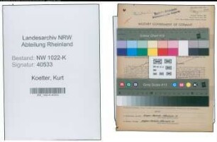 Entnazifizierung Kurt Koetter , geb. 04.12.1906 (Bahnangestellter)