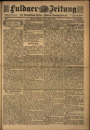 Erste Ausgabe vom Samstag, den 11. Januar 1902.