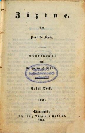 Paul de Kock's humoristische Romane, deutsch bearbeitet von Heinrich Elsner, 95