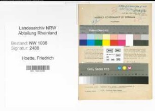 Entnazifizierung Friedrich Hoette , geb. 17.06.1896 (Vertreter)