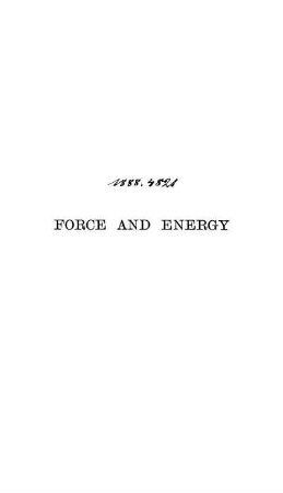 Force and Energy : A Theory of Dynamics