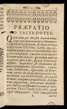 1-5, Praefatio ad Sacerdotes.