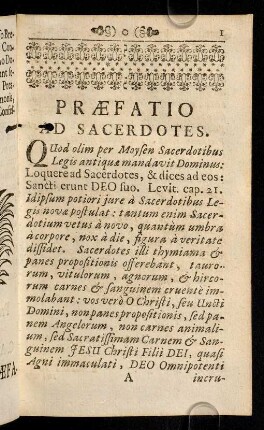 1-5, Praefatio ad Sacerdotes.