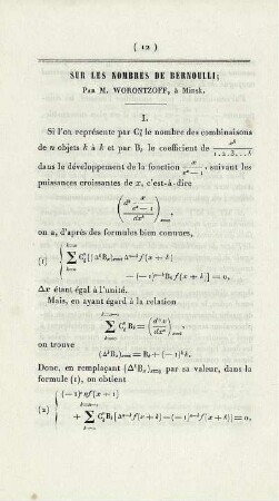 Sur les nombres de Bernoulli.