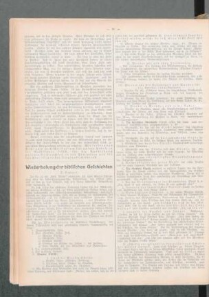 Wiederholung der biblischen Geschichten