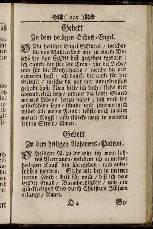 Gebett Zu dem heiligen Schutz-Engel