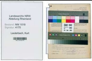 Entnazifizierung Kurt Lauterbach , geb. 04.03.1920 (Saenger)