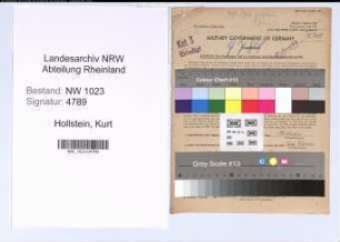 Entnazifizierung Kurt Hollstein , geb. 05.07.1905 (Inspektor)