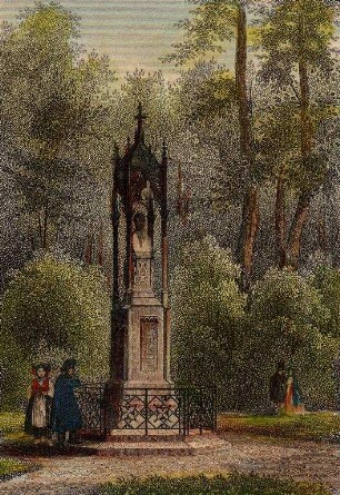 Ansichten Karlsruher Gebäude, Bauwerke und Denkmäler. "Hebels Denkmal". Hebel-Denkmal