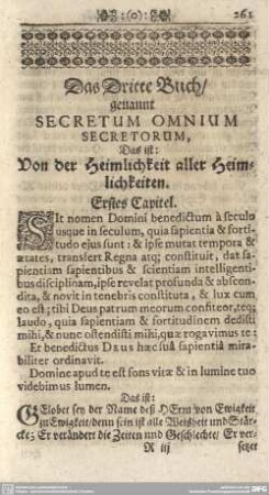 Das Dritte Buch/ genannt Secretum Omnium Secretum...