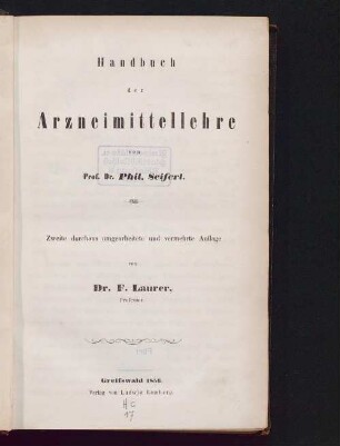 Handbuch der Arzneimittellehre