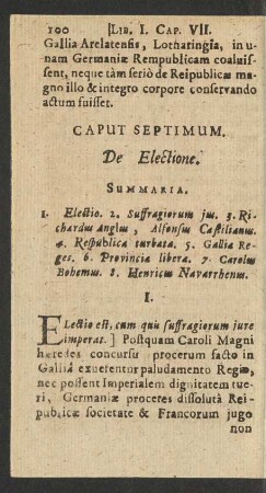 Caput Septimum. De Electione.