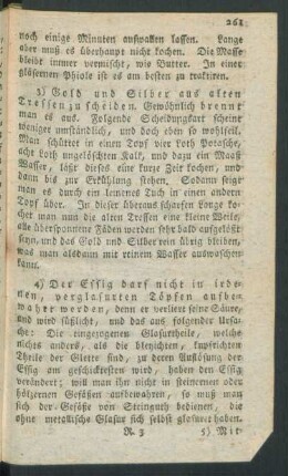 3) Gold und Silber aus alten Tressen zu scheiden