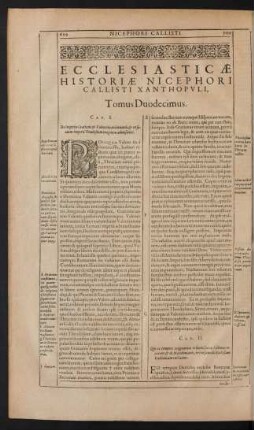Ecclesiasticae Historiae ... Tomus Duodecimus.