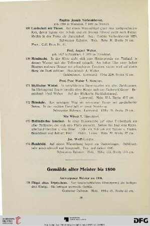 Gemälde alter Meister bis 1800 (Nr. 175-217)