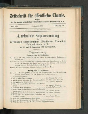 Heft XVI. 30. August 1909. Jahrgang XV.