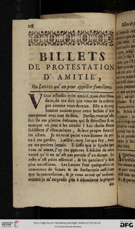 Billets de protestation d'amitié, ou Lettres qu'on peut appeller familières