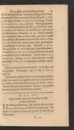 Cap. IV. Cum quibus personis & quibus verbis sermo habendus.
