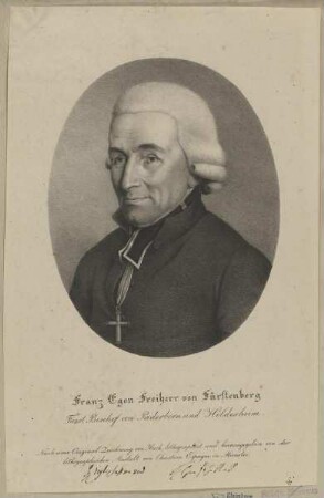Bildnis Franz Egon (Frhr. v. Fürstenberg), 1789-1825 letzter Fürstbischof von Paderborn und Hildesheim