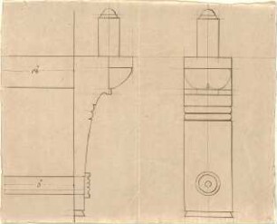 Speeth, Peter; Bauteile und Ornamente - Konsole (Ansicht, Schnitt)