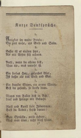 Kurze Denksprüche