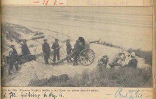 Foto von einem erbeuteten belgischen Geschütz (Zeitungsausschnitt)