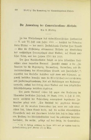 I.4 Die Anwendung der Cameraltaxations-Methode