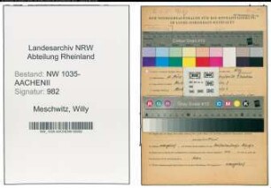 Entnazifizierung Willy Meschwitz , geb. 11.03.1909 (Steiger)