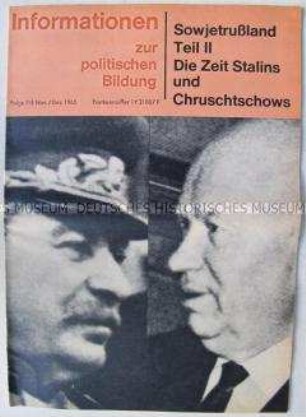 Heft aus der Reihe "Informationen zur politischen Bildung" zur Geschichte der Sowjetunion - Sachkonvolut