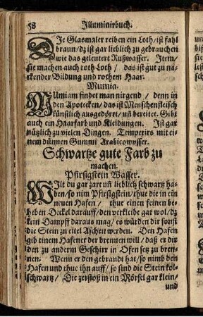 Schwartz (Schwartz Kupfferroth - Schwartze gute Farb zu machen. Pfirsigstein Wasser)