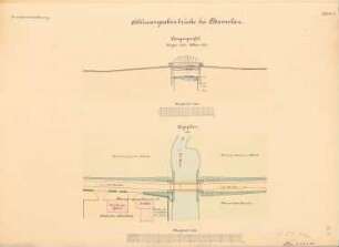 Schleusengrabenbrücke, Namslau: Lageplan 1:500, Schnitt 1:500, 1:200