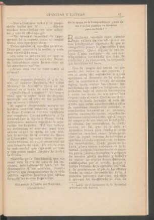 En la época de la Independencia ¿ eran aptos ó nó los pueblos de América para recibirla?