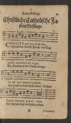 Christliche Catholische FastenGesänge.