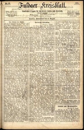 Ausgabe vom Samstag, den 03. August 1878.