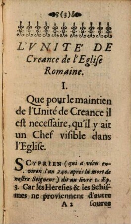 L' Unité De Creance De L'Eglise Romaine