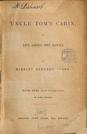 Uncle Tom's cabin; or, life among the lowly : With 9 illustrations, by John Proctor