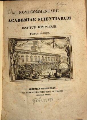 Novi commentarii Academiae Scientiarum Instituti Bononiensis, 1. 1834